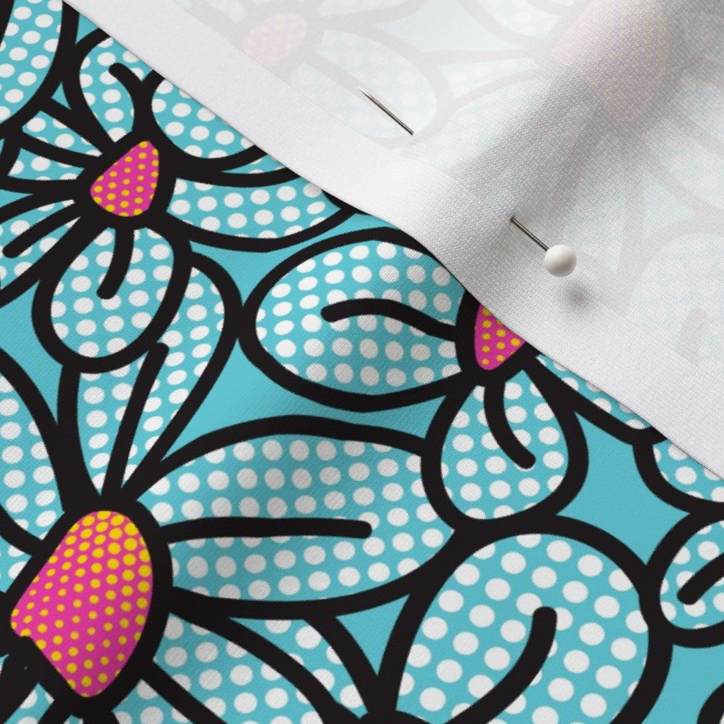 Flower Pop! Aqua Sport Lycra Printed Fabric by Studio Ten Design