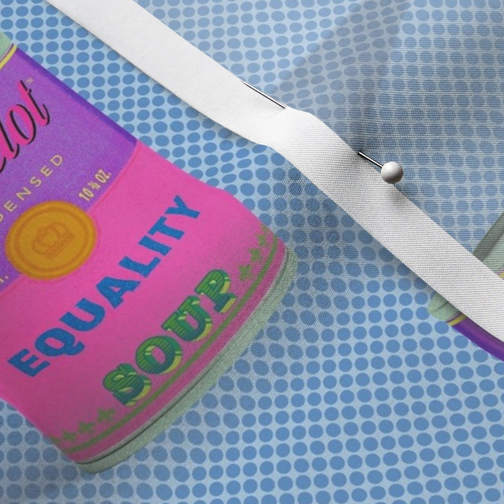 Equality Soup Cans Satin Printed Fabric by Studio Ten Design