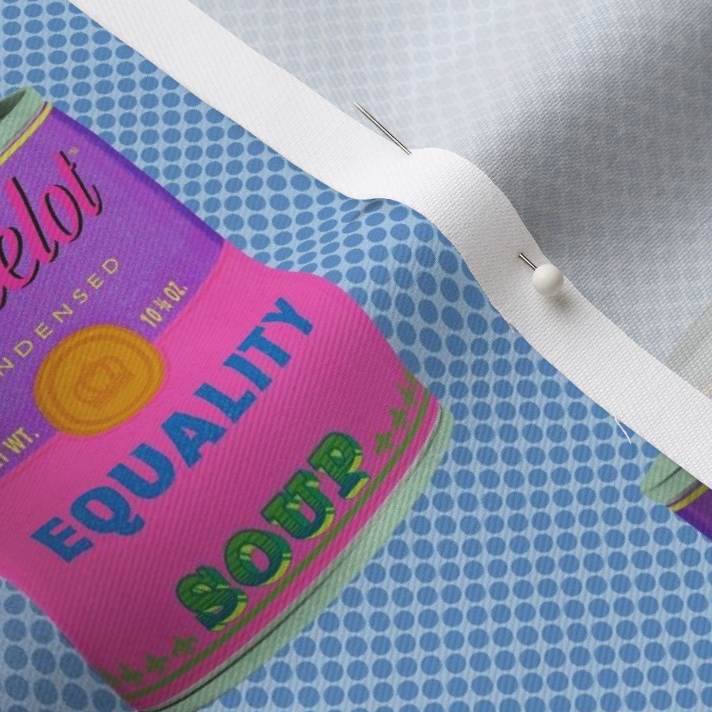 Equality Soup Cans Lightweight Cotton Twill Printed Fabric by Studio Ten Design