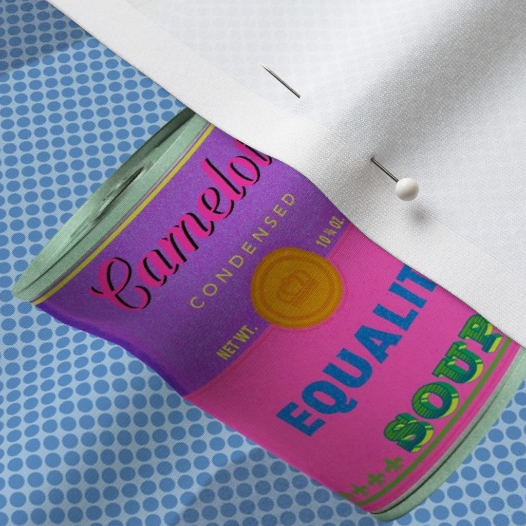 Equality Soup Cans Sport Lycra Printed Fabric by Studio Ten Design