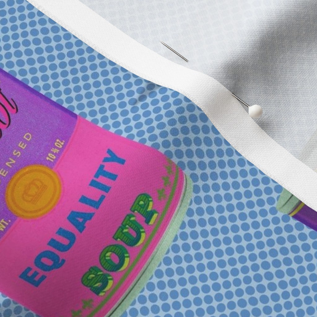 Equality Soup Cans Longleaf Sateen Grand Printed Fabric by Studio Ten Design