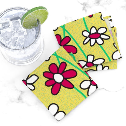 Flower Pop! Field of Daisies Cloth Cocktail Napkins