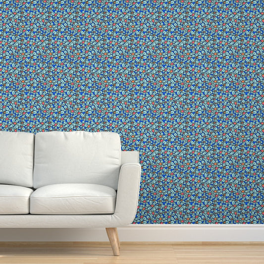 Flower Pop! Cobalt Wallpaper