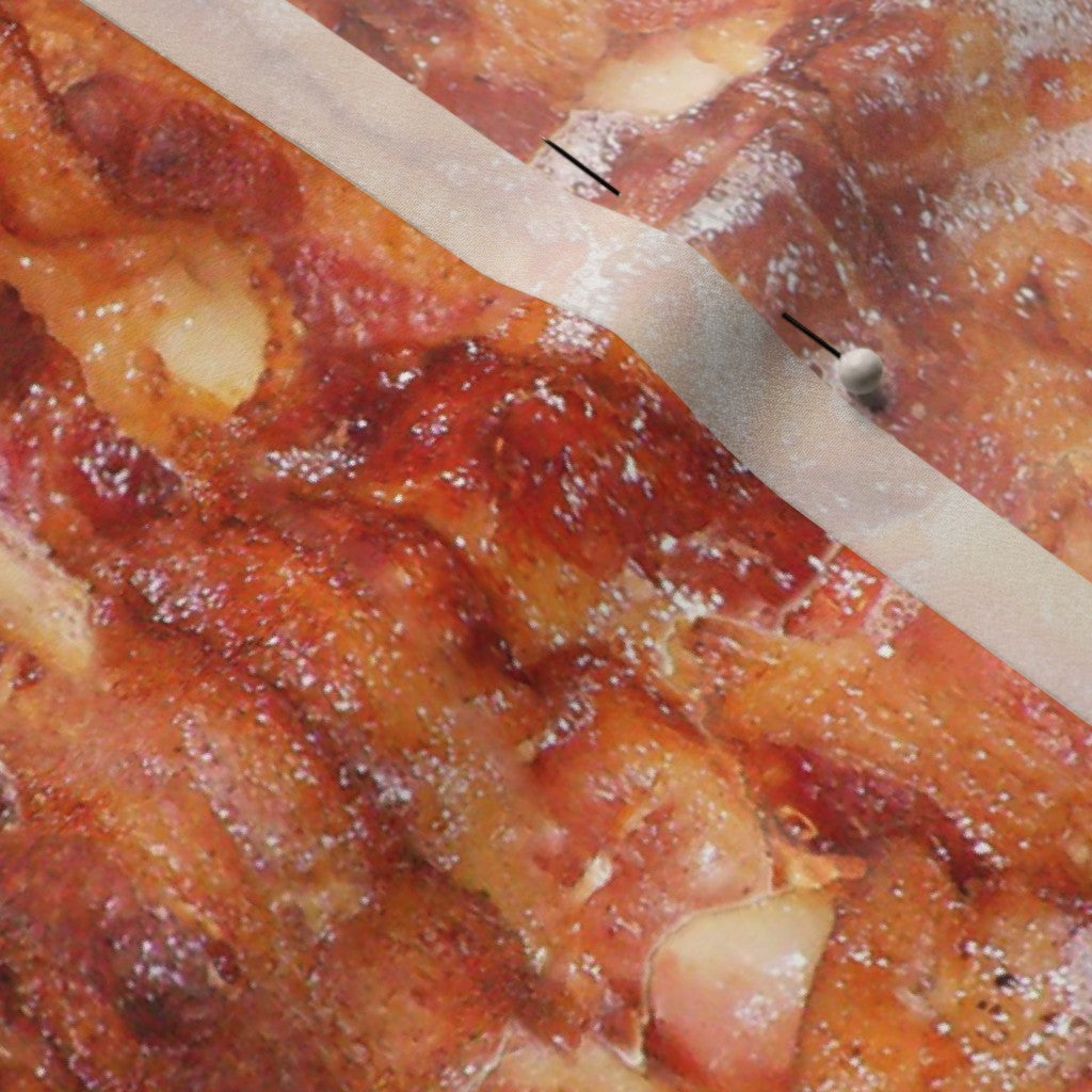 Bacon! Poly Crepe de Chine Printed Fabric by Studio Ten Design