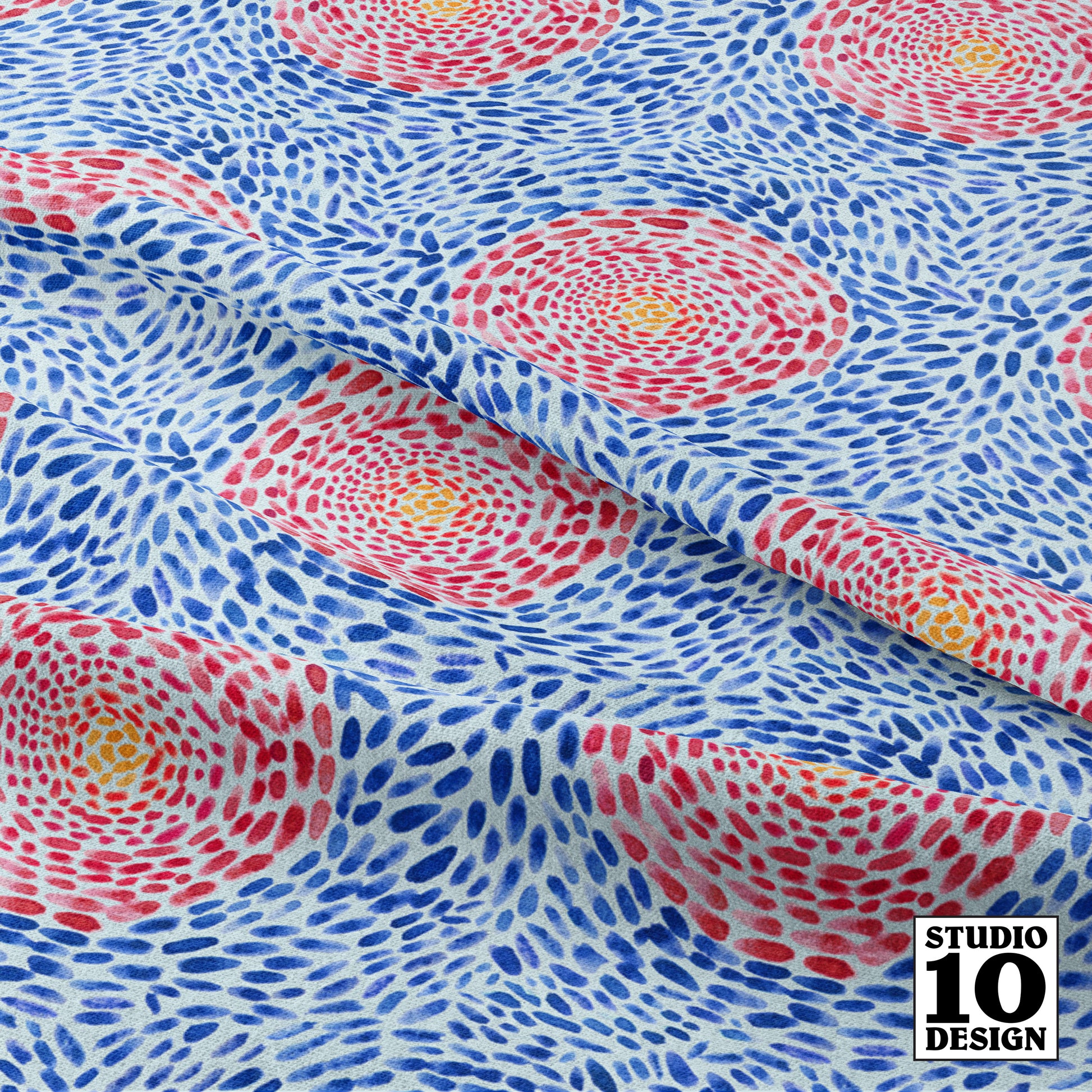 Alma Rose: Blue & Red Printed Fabric by Studio Ten Design