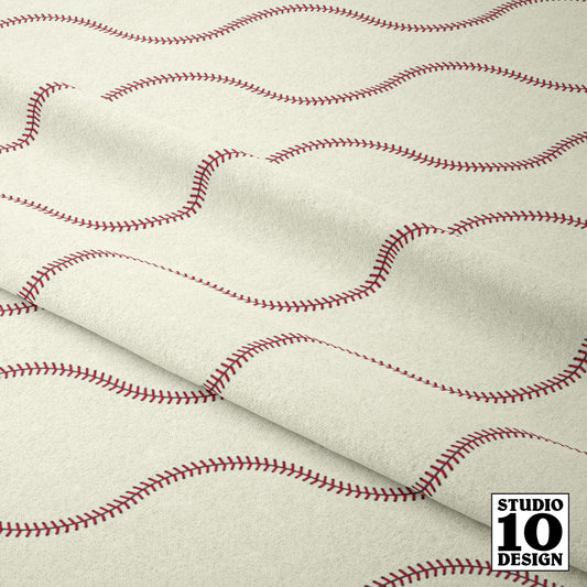 Americana Baseball Stitches Printed Fabric by Studio Ten Design