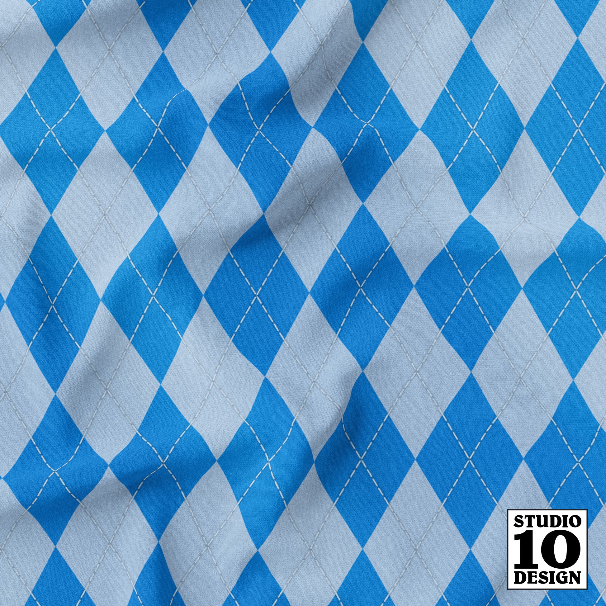 Aggressively Argyle Blueberry Printed Fabric by Studio Ten Design