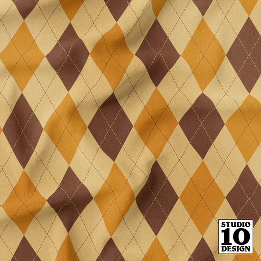 Aggressively Argyle Cinnamon Honey Printed Fabric by Studio Ten Design