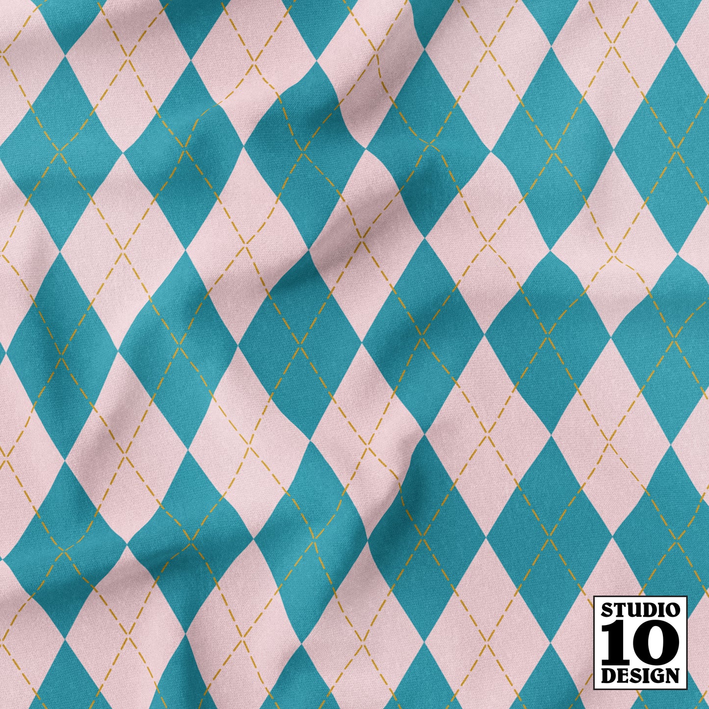 Aggressively Argyle Joy Printed Fabric by Studio Ten Design