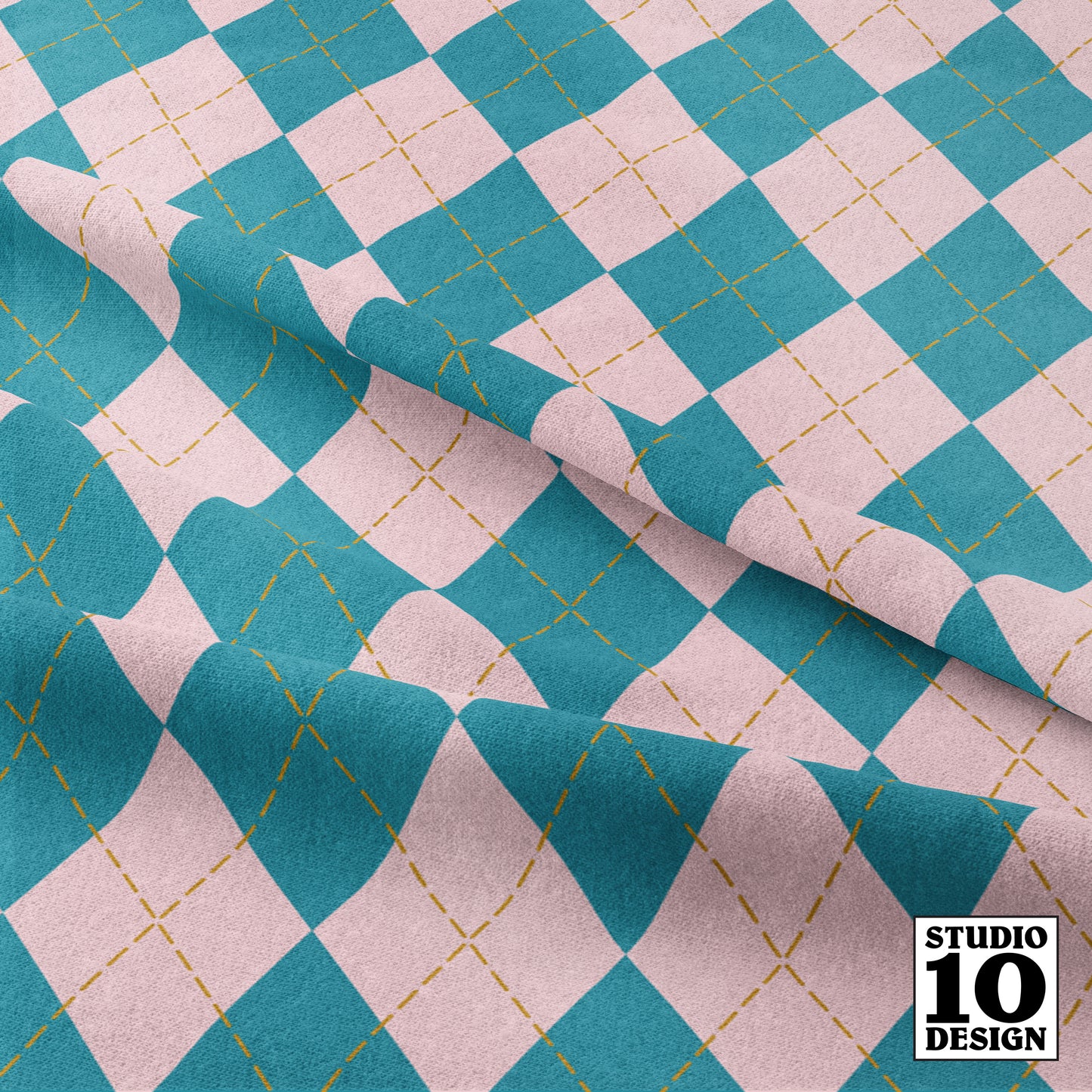 Aggressively Argyle Joy Printed Fabric by Studio Ten Design