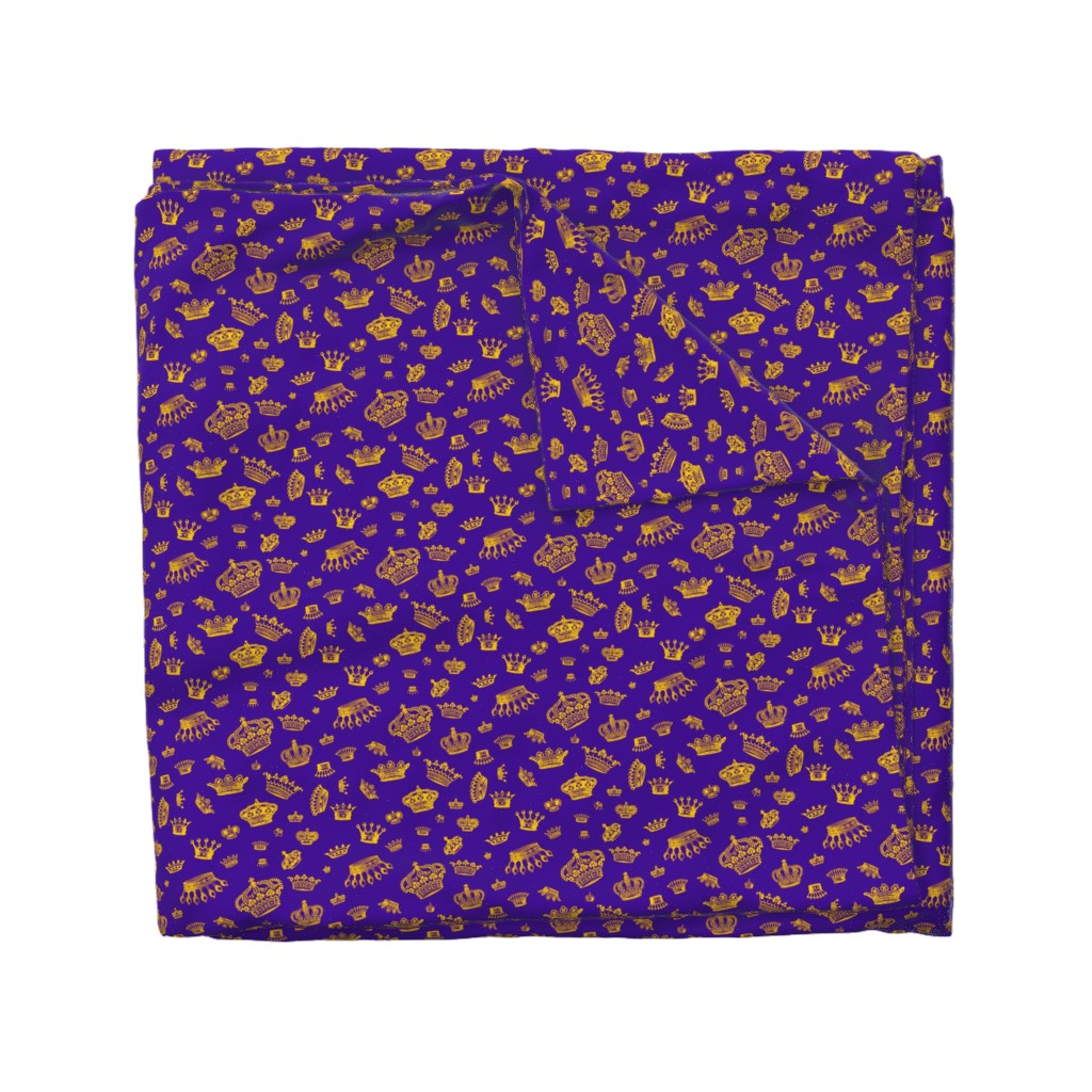 Royal Crowns Purple & Gold: Duvet Cover