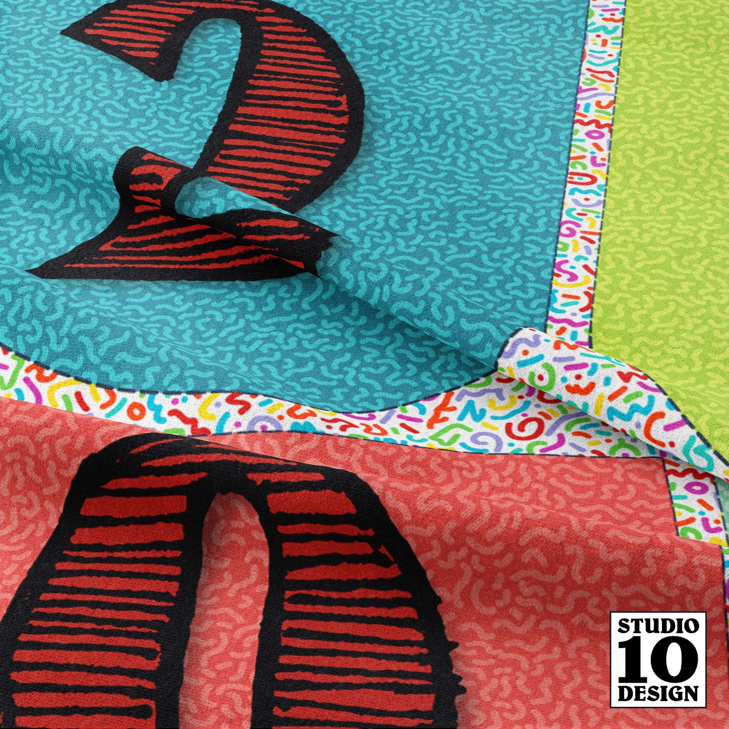 Numbers Banner Printed Fabric by Studio Ten Design