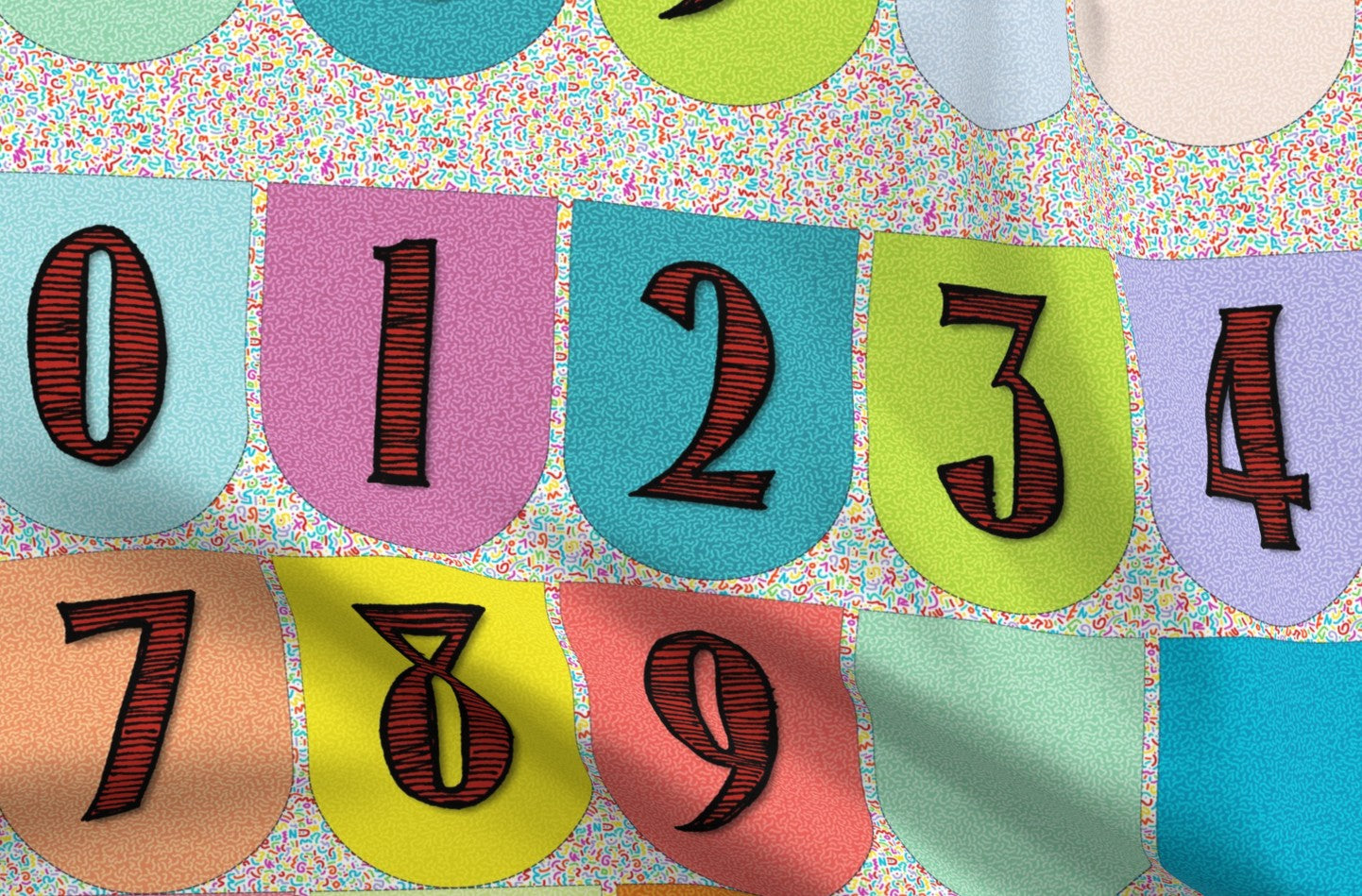 Numbers Banner Printed Fabric by Studio Ten Design