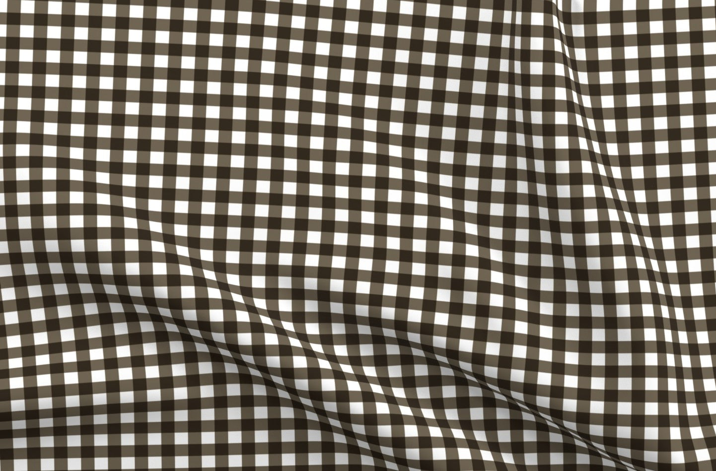 Gingham Style Bark Large Straight Printed Fabric by Studio Ten Design