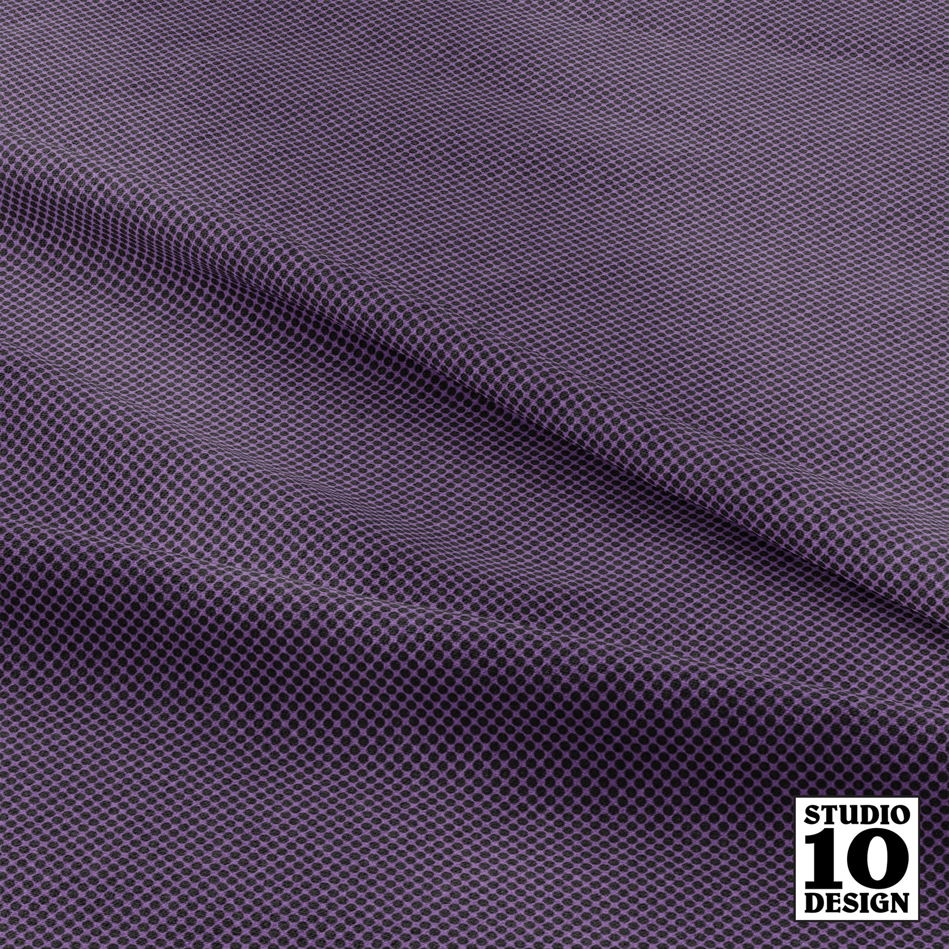 Ben Day Dots in Black & Grape Printed Fabric by Studio Ten Design