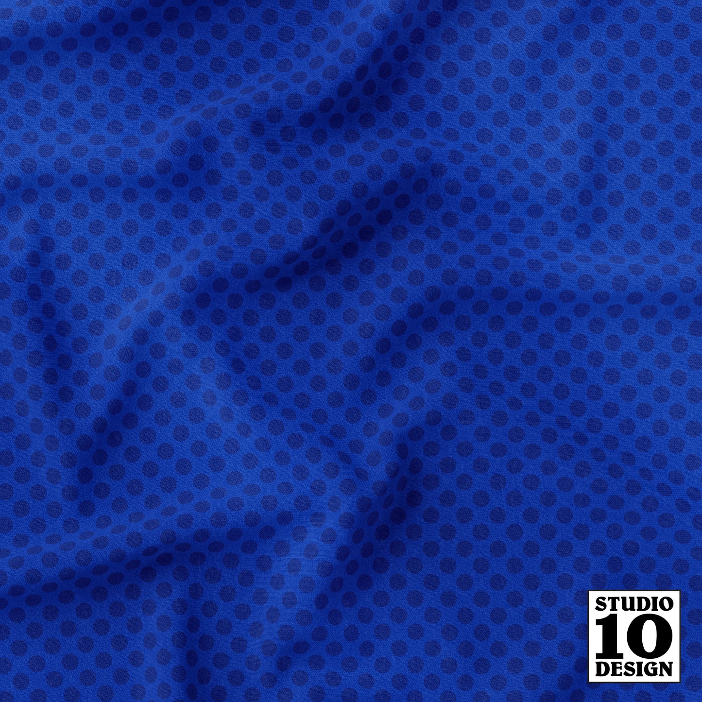 Ben Day Dots, Blue Printed Fabric by Studio Ten Design