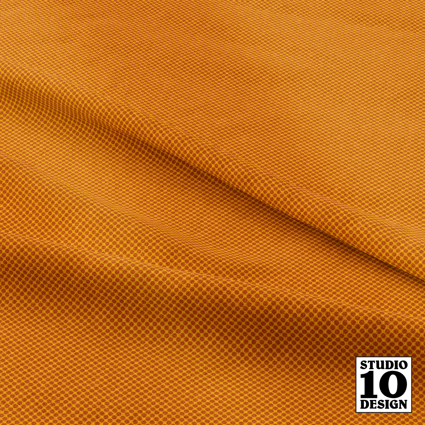 Ben Day Dots in Marigold & Carrot Printed Fabric by Studio Ten Design