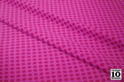 Ben Day Dots, Pink Printed Fabric by Studio Ten Design