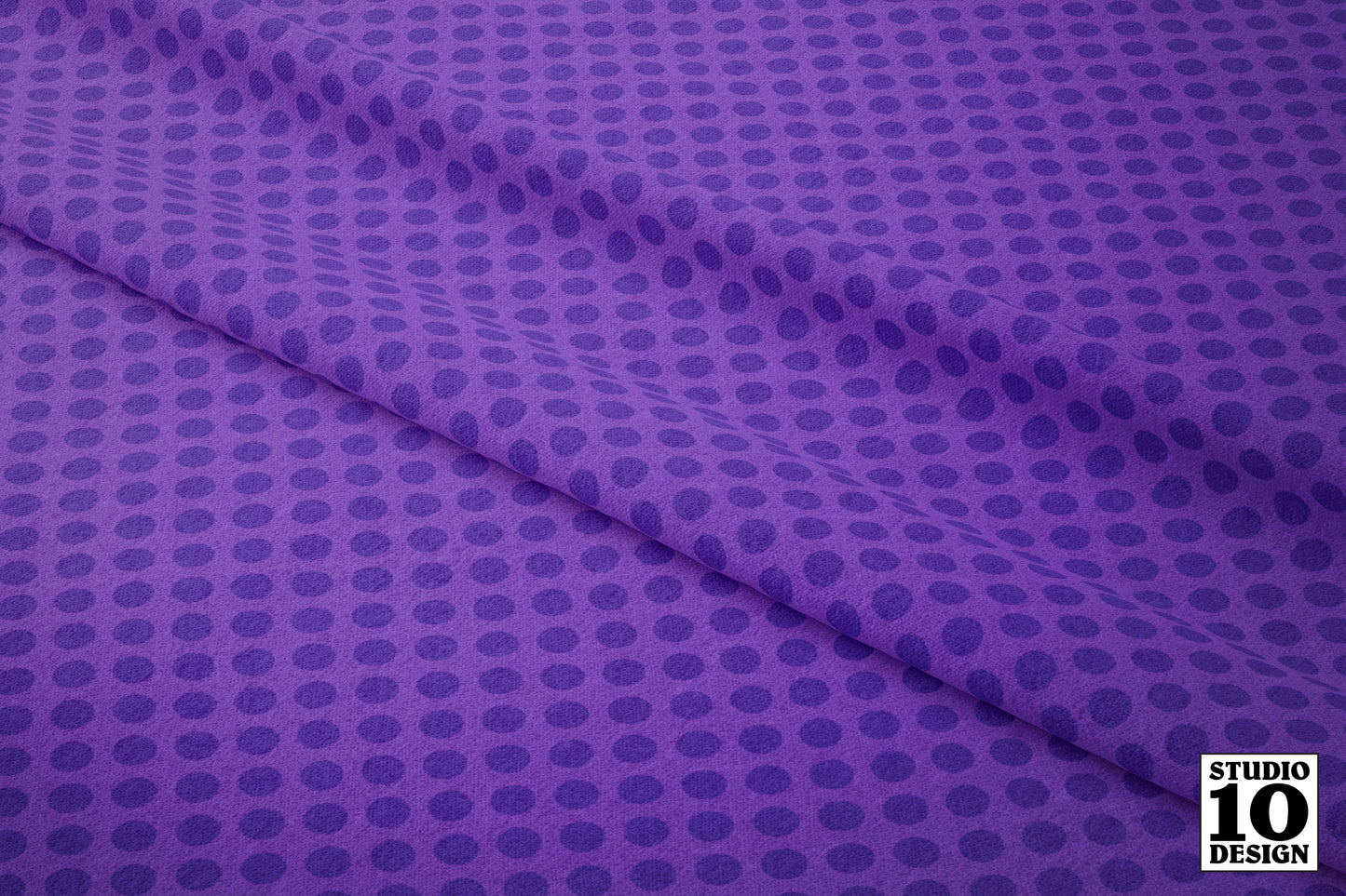 Ben Day Dots, Purple Printed Fabric by Studio Ten Design
