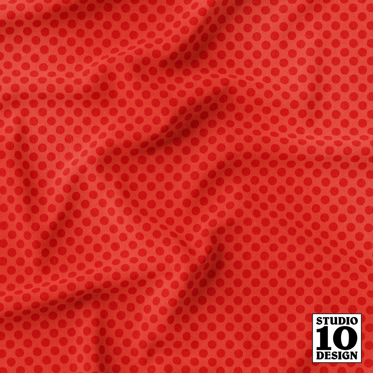 Ben Day Dots, Red Printed Fabric by Studio Ten Design
