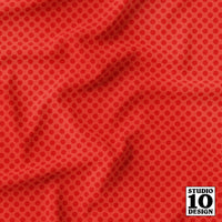 Ben Day Dots, Red Printed Fabric