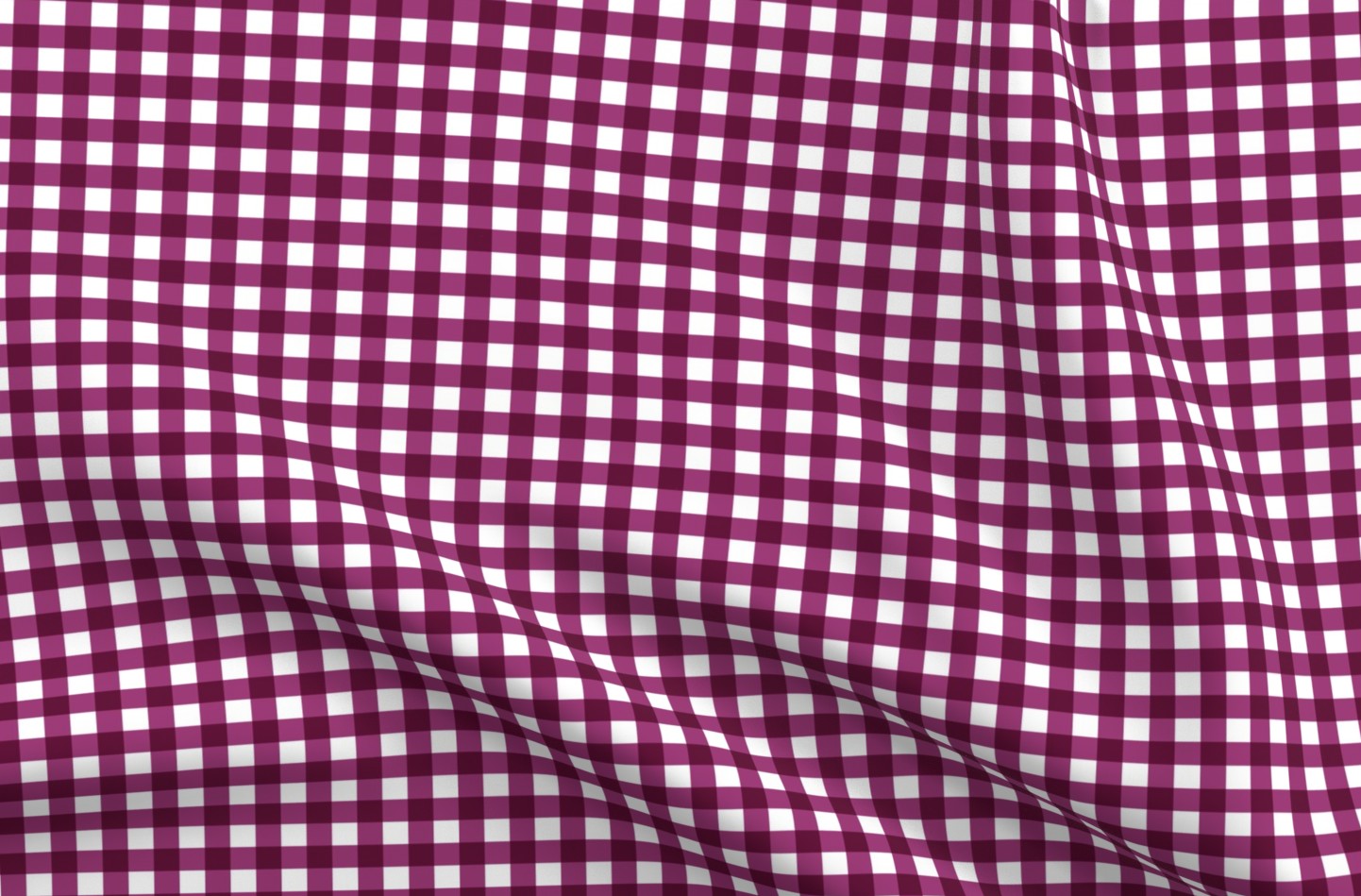 Gingham Style Berry Large Straight Printed Fabric by Studio Ten Design