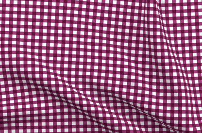 Gingham Style Berry Large Straight Printed Fabric by Studio Ten Design