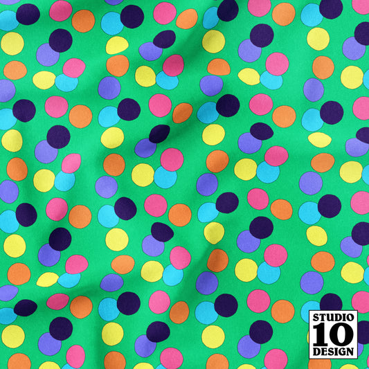 Big Dots: Green Printed Fabric by Studio Ten Design