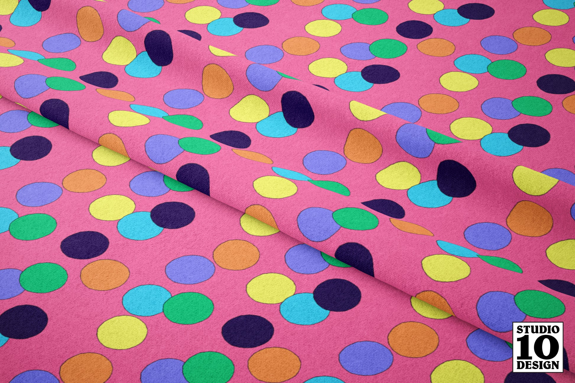 Big Dots: Pink Printed Fabric by Studio Ten Design