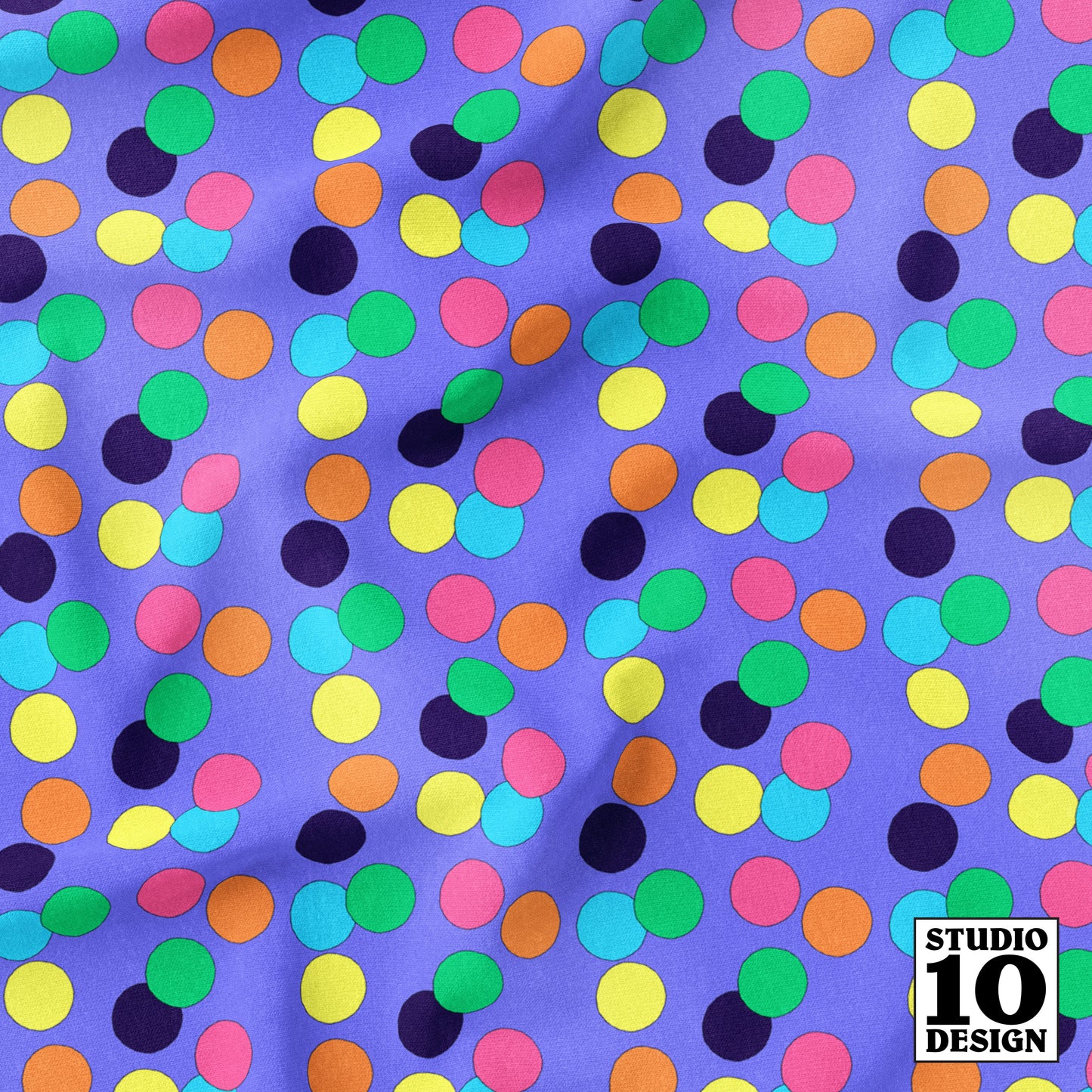 Big Dots: Violet Printed Fabric by Studio Ten Design