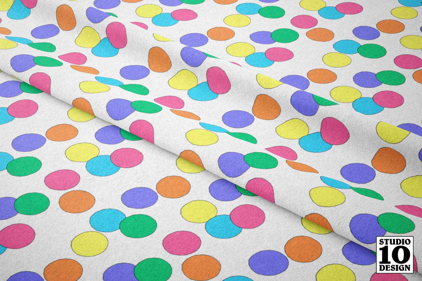 Big Dots: White Printed Fabric by Studio Ten Design