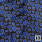 Rainbow Hearts Blue+Black Printed Fabric by Studio Ten Design