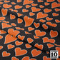 Rainbow Hearts Orange+Black Printed Fabric by Studio Ten Design