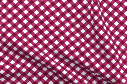 Gingham Style Bubble Gum Large Bias Printed Fabric by Studio Ten Design