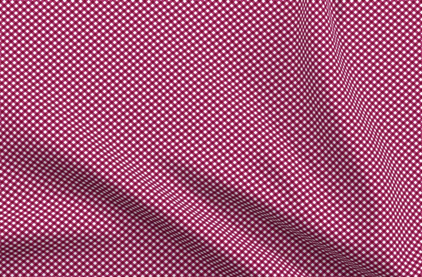 Gingham Style Bubble Gum Small Bias Printed Fabric by Studio Ten Design