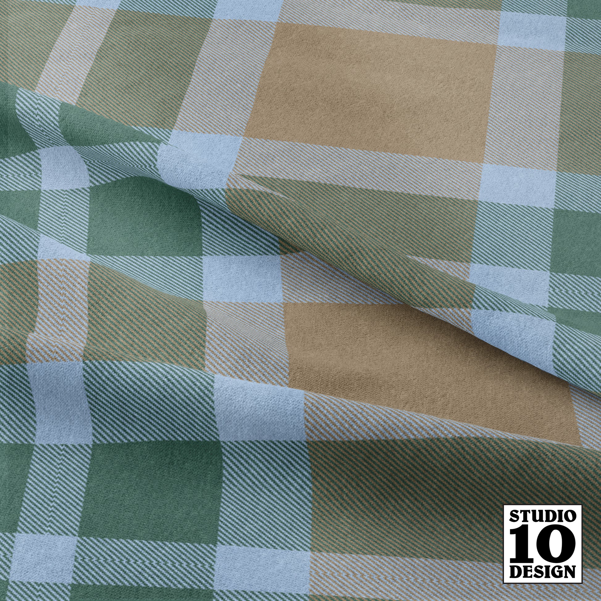 Calm Tartan Printed Fabric by Studio Ten Design