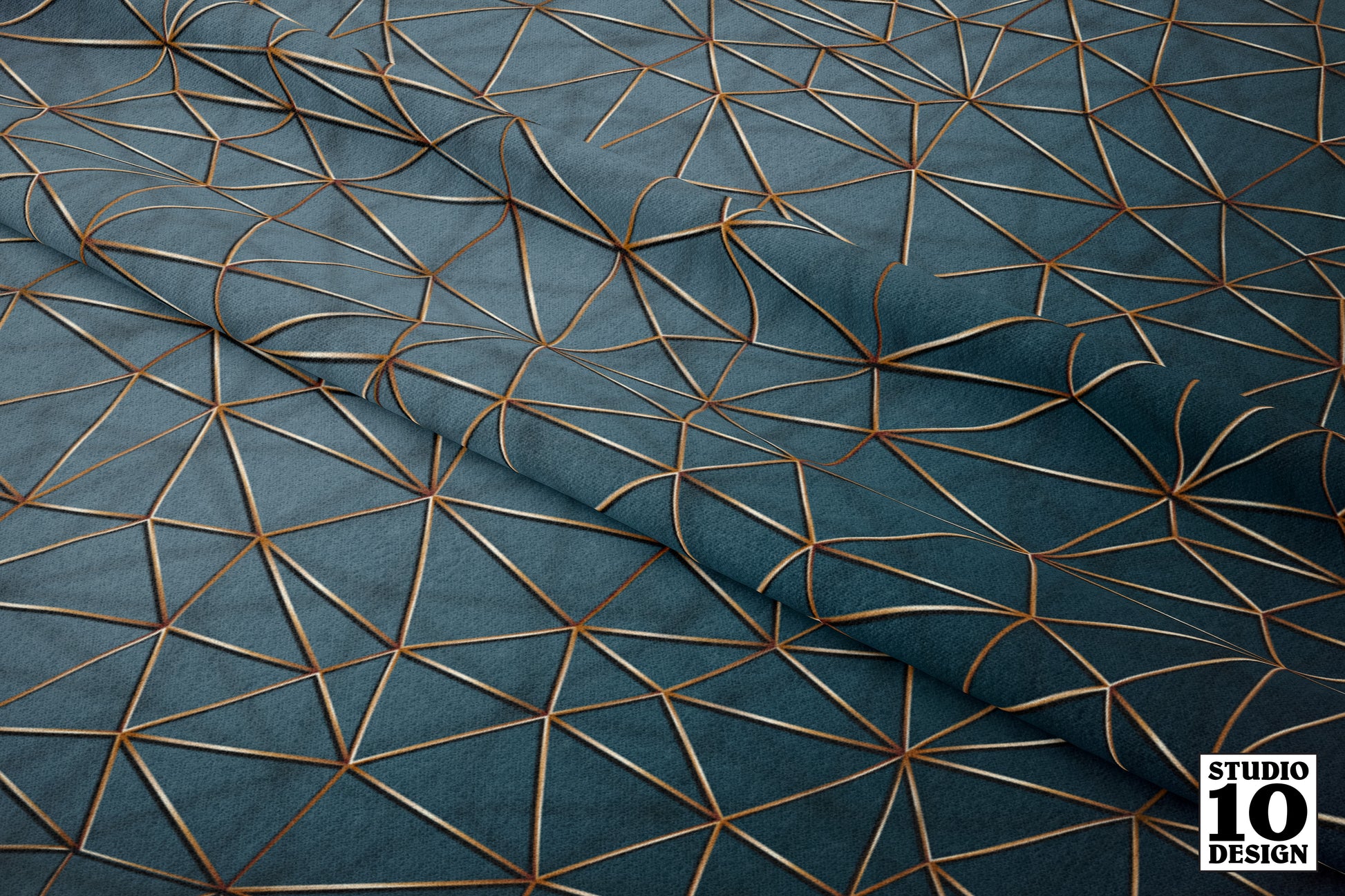Constellation: Blue Printed Fabric by Studio Ten Design