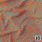 Doodle Aqua+Orange Printed Fabric by Studio Ten Design