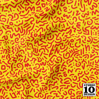 Doodle Red+Yellow Printed Fabric by Studio Ten Design