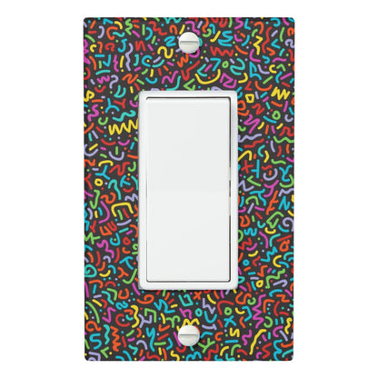 Doodle (Multi + Black) Light Switch Covers