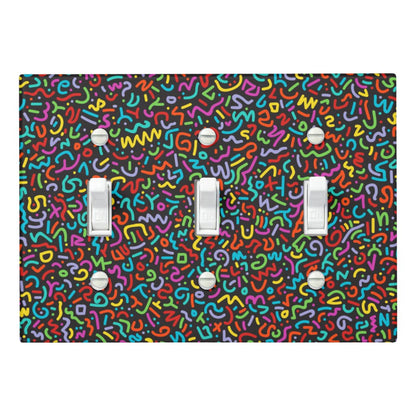 Cubiertas para interruptores de luz Doodle (multi + negro)