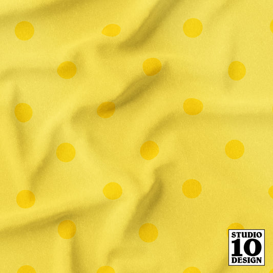 Butter Yellow Dots Printed Fabric by Studio Ten Design
