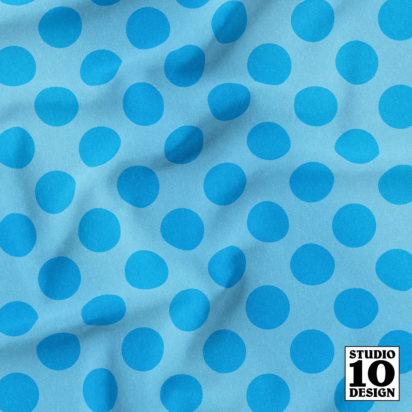 Light Blue Dots Printed Fabric by Studio Ten Design