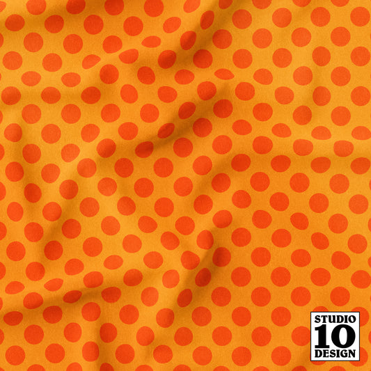 Orange Dots Printed Fabric by Studio Ten Design