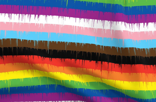 Drippy Rainbow Printed Fabric by Studio Ten Design
