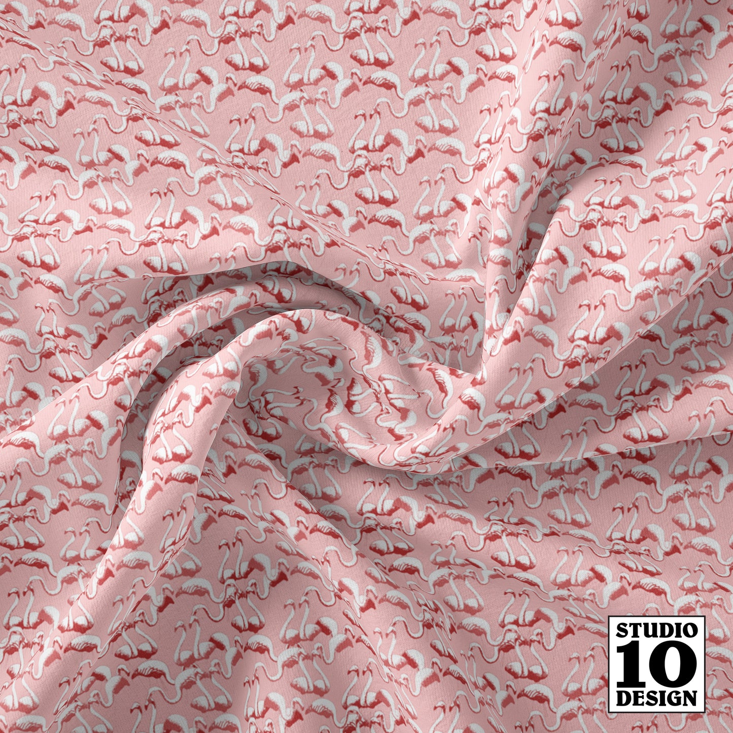 Flamingo Pink Printed Fabric by Studio Ten Design