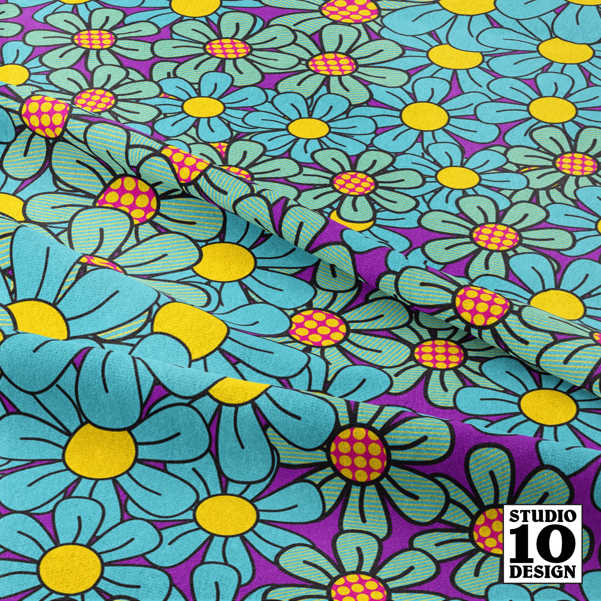 Flower Pop! Number 2 Printed Fabric by Studio Ten Design