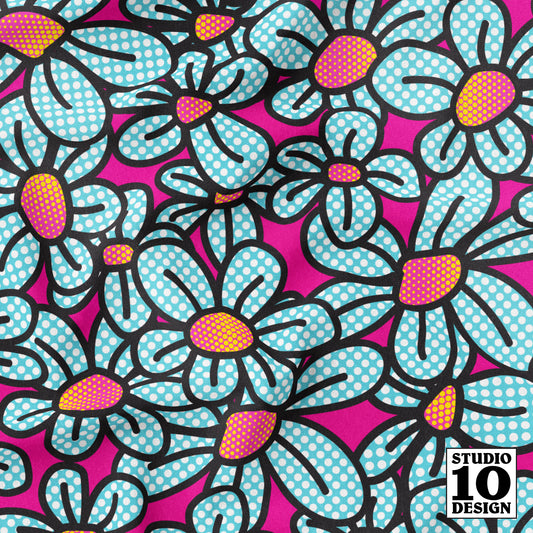 Flower Pop! Magenta Printed Fabric by Studio Ten Design
