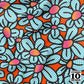 Flower Pop! Orange Printed Fabric by Studio Ten Design