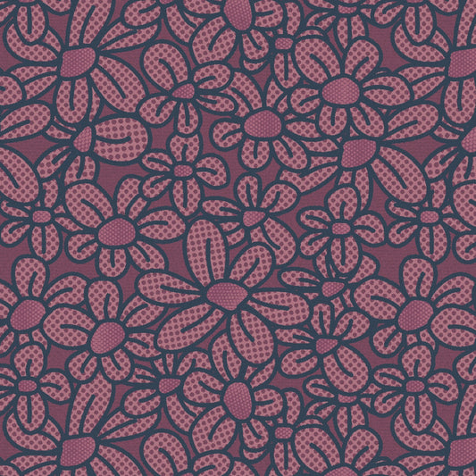 Flower Pop! Jacquard Fabric - Berry Outdoor Large Scale
